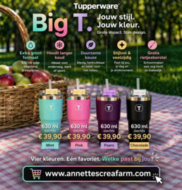 Tupperware - Big T 630 ml - verschillende kleuren