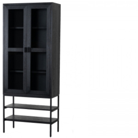 Dawson Cabinet Glas Door Black - 80x40x201 cm