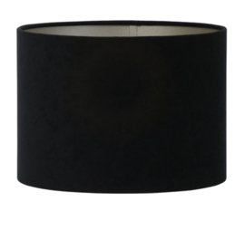 Kap cilinder 30-30-21 cm VELOURS zwart-taupe
