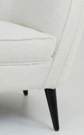 Bank 160x72x79 cm ALMOND bouclé crème-hout zwart