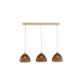 Hanglamp 3L 94x26x19 cm BISHO glas bruin+zand