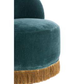 Stoel 81,5x76,5x76,5 cm GALATI velvet petrol+goud