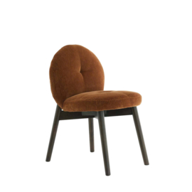 Eetkamerstoel 59x50x83 cm SINOSA velvet bruin+hout dnkr brn
