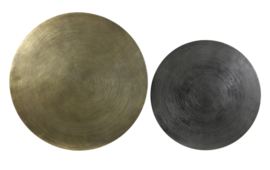 Salontafel S/2 Ø61x37+Ø76x41 cm PRIMO zwart-brons+mat