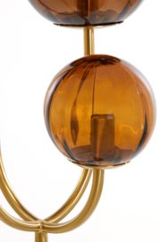 Vloerlamp 4L E14 42x20x182 cm MAGDALA glas bruin+goud