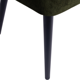 Fiori Green dining chair black wooden legs