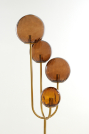 Vloerlamp 4L E14 42x20x182 cm MAGDALA glas bruin+goud