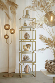 Vloerlamp 3L E14 38x20x162 cm MAGDALA glas bruin+goud