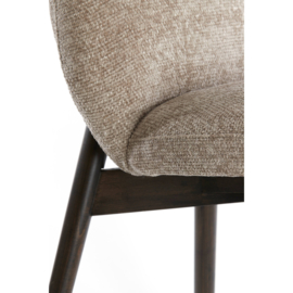 Eetkamerstoel 59x50x83 cm SINOSA beige+hout donker bruin