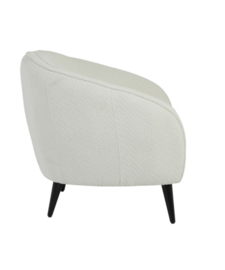 Fauteuil  91x71x77 cm ALMOND bouclé crème-hout zwart