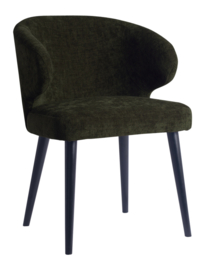 Fiori Green dining chair black wooden legs