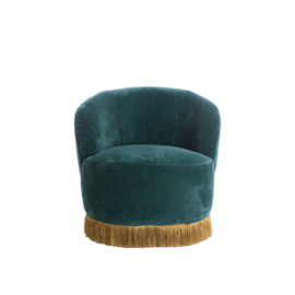 Stoel 81,5x76,5x76,5 cm GALATI velvet petrol+goud