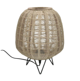 LOKKEN - tafellamp - bamboe - DIA 42 x H 52 cm - naturel