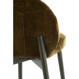Eetkamerstoel 59x50x83 cm SINOSA velvet olijf grn+hout d brn