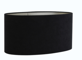 Kap ovaal recht smal 58-24-27 cm VELOURS zwart-taupe