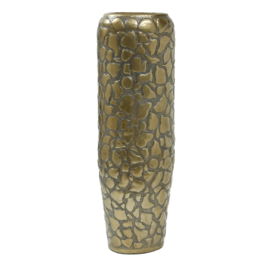Axis Brass casted alu pot with stone pattern round-PTMD