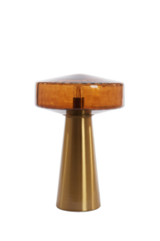Tafellamp Ø30x45 cm PLEAT glas bruin+goud- VT wonen