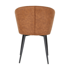 Eetkamerstoel Pete – Microleder Cognac (Set van 2)