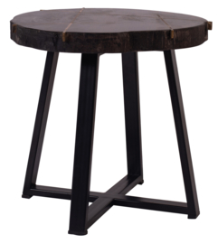 Tay Petrified wood black coffeetable metal high