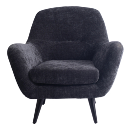 Donny Anthracite fauteuil black wooden legs