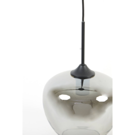 Hanglamp Ø23x18 cm MAYSON smoke glas-mat zwart