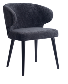 Fiori Anthracite dining chair black wooden legs