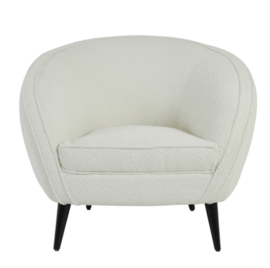 Fauteuil  91x71x77 cm ALMOND bouclé crème-hout zwart