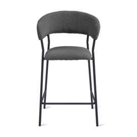 Barkruk Ava – Bouclé Antraciet (Set van 2)