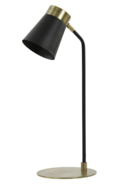 Bureaulamp 22x20x55 cm BRAJA mat zwart-antiek brons