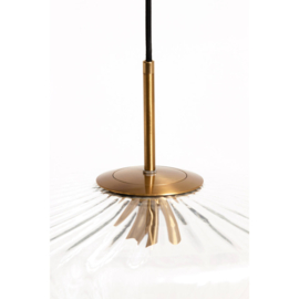 Hanglamp Ø40x17 cm PLEAT glas helder+goud - VT wonen