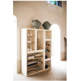 VERONA - rek 2 schappen - kalkpleister / acacia hout - L 45 x W 40 x H 90 cm - gebroken wit 40170-OWH-2