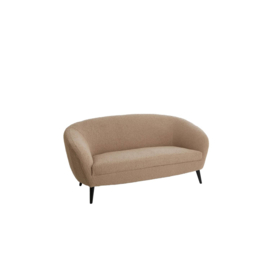 Bank 160x72x79 cm ALMOND teddy zand+hout zwart
