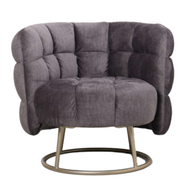Fluffy Grey fauteuil vogue 16 graphite gold base