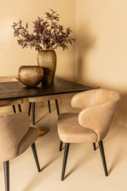 Fiori Taupe terra leather dining chair