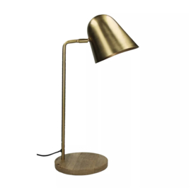 SATURN - tafellamp - ijzer / mangohout - L 20 x W 30 x H 55 cm - goud