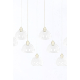 Hanglamp 10L 120x19x14 cm BISHO glas helder+crème
