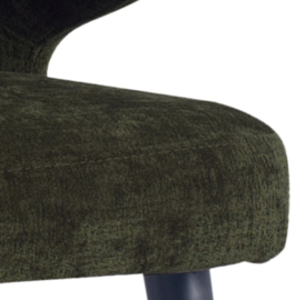 Fiori Green dining chair black wooden legs
