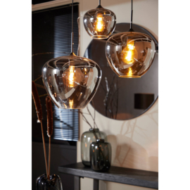 Hanglamp Ø40x34 cm MAYSON smoke glas-mat zwart