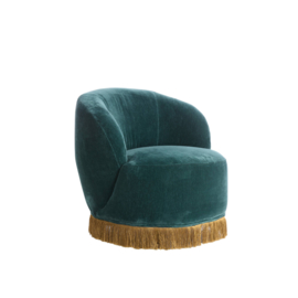 Stoel 81,5x76,5x76,5 cm GALATI velvet petrol+goud