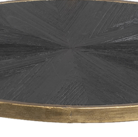 Tylo Black metal sidetable wood below and glass to - PTMD Collection