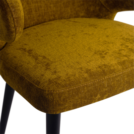 Fiori Yellow dining chair black wooden legs