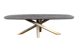 Alore brown gold diningtable oval 280 cm