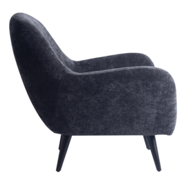 Donny Anthracite fauteuil black wooden legs