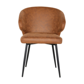 Eetkamerstoel Pete – Microleder Cognac (Set van 2)