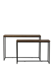 Side table S/2 100x30x70+120x40x82 cm BRYSON hout bruin-zwrt