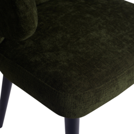 Fiori Green dining chair black wooden legs