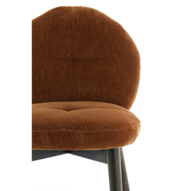 Eetkamerstoel 59x50x83 cm SINOSA velvet bruin+hout dnkr brn