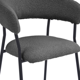 Barkruk Ava – Bouclé Antraciet (Set van 2)