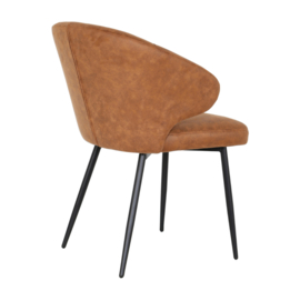 Eetkamerstoel Pete – Microleder Cognac (Set van 2)