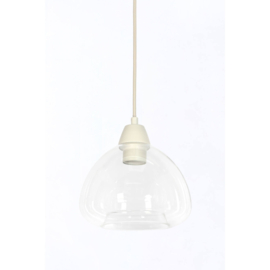 Hanglamp 5L 104x19x14 cm BISHO glas helder+crème